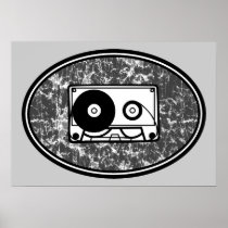 Retro Cassette Tape Black & White