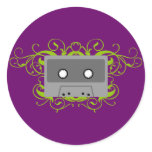 Retro Cassette Tape Round Sticker