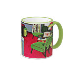 Rétro chambre d'hôtel tasse à café