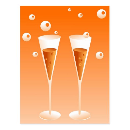 Retro Champagne Postcard