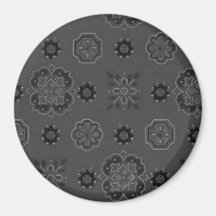 Retro Charcoal Black Fridge Magnet
