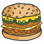 retro cheese hamburger photo sculpture