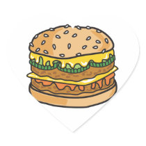 retro cheese hamburger sticker