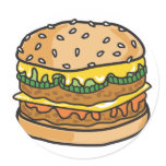 retro cheese hamburger sticker