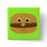 Retro Cheeseburger Pinback Buttons