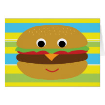 Retro Cheeseburger Greeting Card