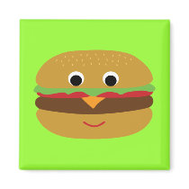 Retro Cheeseburger Refrigerator Magnet