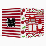 Retro Cherry Striped Recipe Binder