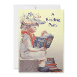 Retro Child Reading Party Book Club Invitation