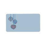 Retro Christmas Balls blue Address Labels