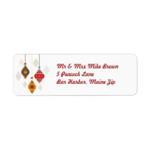 Retro Christmas Bulbs and Cheer Return Address Label