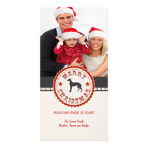Retro Christmas Greyhound Dog Custom Photo Photo Card Template