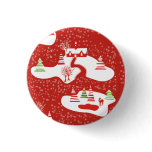Retro Christmas pattern Button