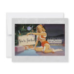 Retro Christmas Pin Up invitations