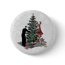 Retro Christmas Tree Buttons