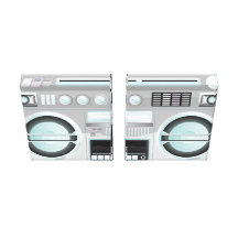 retro chrome colour ghetto blaster boom box canvas prints