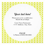 Retro Circle Squares Invitation Lime Green