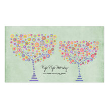 Retro Circle Trees Personal Business Profile Card Business Card