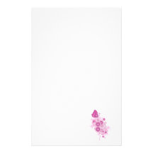 retro circles and butterfly design customized stationery