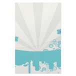 retro circles and flowers blue tans stationery