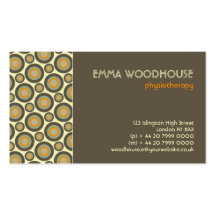 Retro!Circles Brown, Orange, Beige and Aqua Business Cards