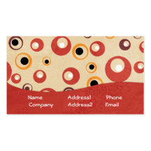 retro circles business card Template