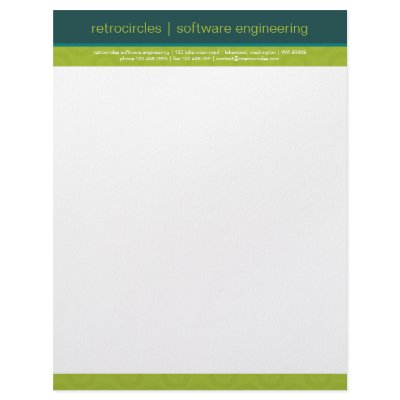 Retro Circles Green & Teal Business Letterhead by CSProfileCards