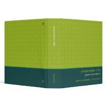 Retro Circles Green & Teal Presentation Binder