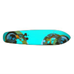 Retro Circles on Blue skateboards