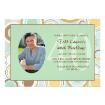 Retro Circles Photo Invitation