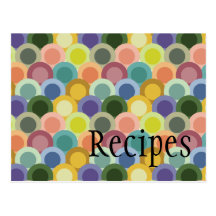 Retro Circles Recipe Card Post Cards