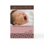 Retro Circles Rosy Brown • Baby Announcement cards