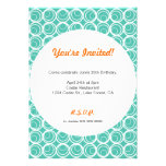 Retro Circles Turquoise Invitation