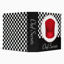 Rétro classeur rouge de recette de chapeau de chef
