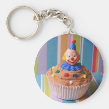 Retro Clown Cupcake Key Chain