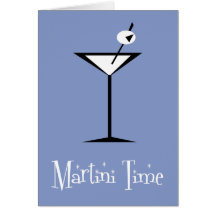 Retro Cocktail Party Note Card Invitations