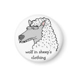 Retro Comic Toon "Wolf in Sheep's Clothing" Fridge Magnets