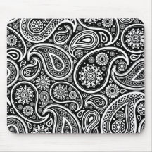 Rétro conception blanche de motif de Paisley sur l Tapis De Souris