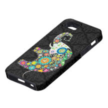 Rétro conception colorée d'éléphant de fleur iPhone 5 case