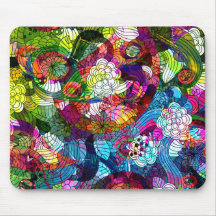 Rétro conception colorée Romanic de fleur Tapis De Souris
