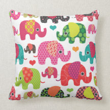 Rétro conception mignonne de l'Inde de motif d'élé Coussin