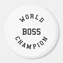 Retro Cool Gifts for Bosses : World Champion Boss Refrigerator Magnet