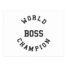 Retro Cool Gifts for Bosses : World Champion Boss Postcard