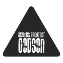 Retro Cool Godsons : World's Greatest Godson Triangle Sticker