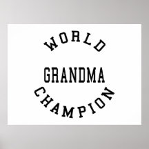 Retro Cool Grandmas Gifts World Champion Grandma Posters