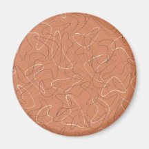 Retro Coral Boomerang Refrigerator Magnets