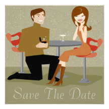 Retro Couple Save The Date Announcement (CA)