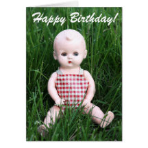 Retro Creepy Little Boy Antique Baby Doll Cards