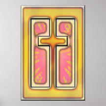 RETRO CROSS DESIGN PRINT