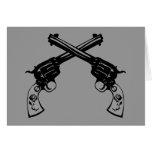 Retro Crossed Pistols Greeting Cards